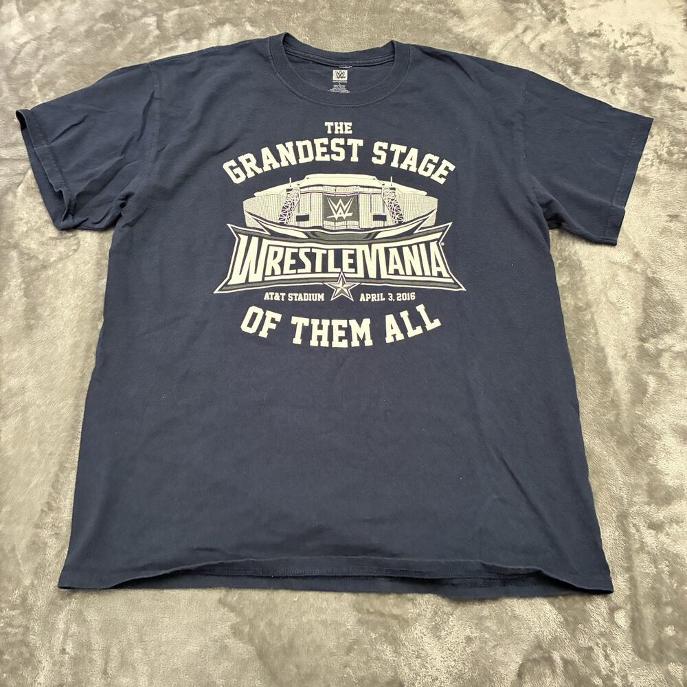 Wrestlemania WWE Grandest Stage Of Them All AT&T 2016 Attendance T-Shirt Large